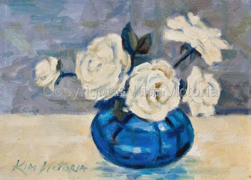 Painting-Floral-Blue Vase