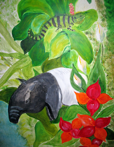 Painting-Animals-Jungle Scenery