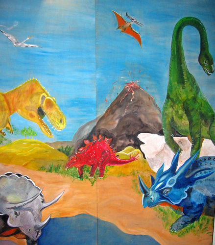 Painting-Animals-Dinosaur scenery