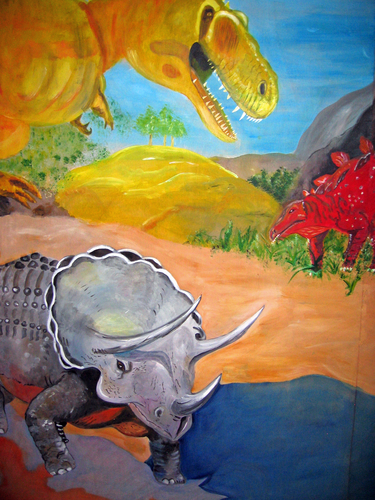 Painting-Dinosaur scenery