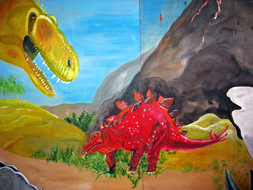 Painting-Dinosaur scenery