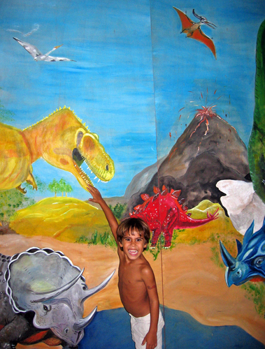 Painting-Dinosaur scenery