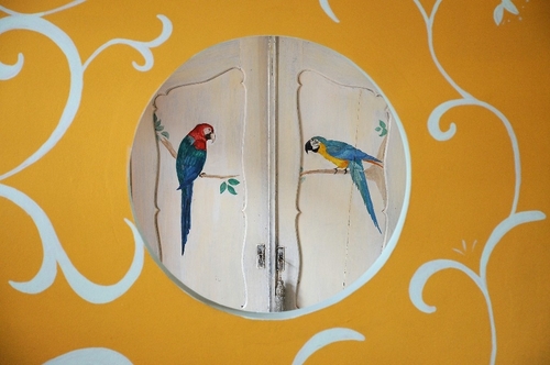 Painting-Parrots and Wall Decoration