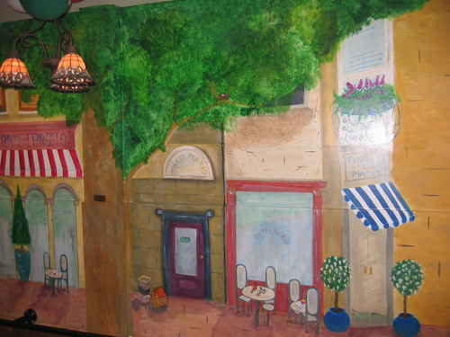 Painting-Mural, Italian Cafetaria Scene