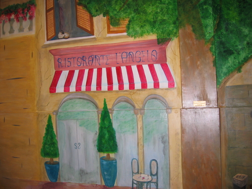 Painting-Mural, Italian Cafetaria Scene