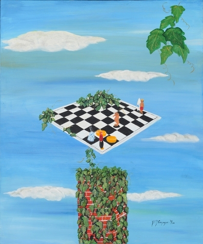 Painting-Surrealism-Check mate