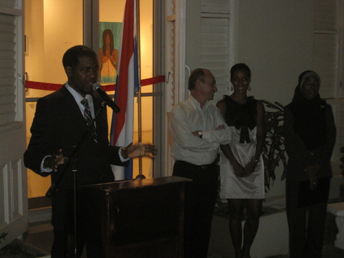 Photography-Speech by deputy of Ministry of Communication Development, Culture and Gender Affairs mr. Nellewis