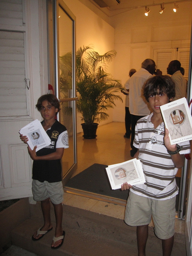 Photography-handing out of booklets