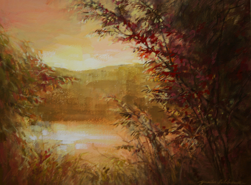 Painting-Watercolor-Red Trees