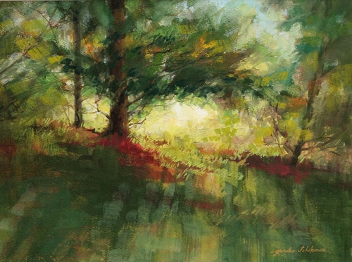 Painting-Watercolor-Backlit Trees