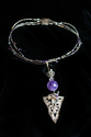 Vintage, Amethyst, White Topaz and Seed Bead Necklace jz500