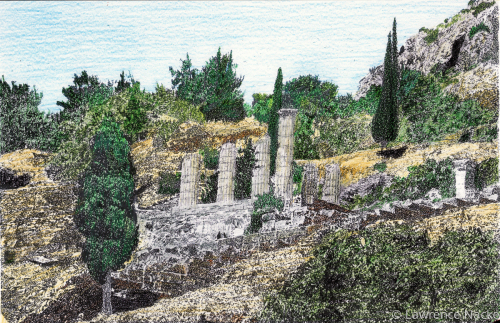 Temple of Apollo - Delphi Colorized